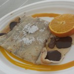 Enjoyed chocolate orange crepes while others got drenched riding