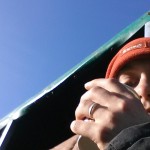 Monday morning coffee in the sun outside of Hubert K's stable!